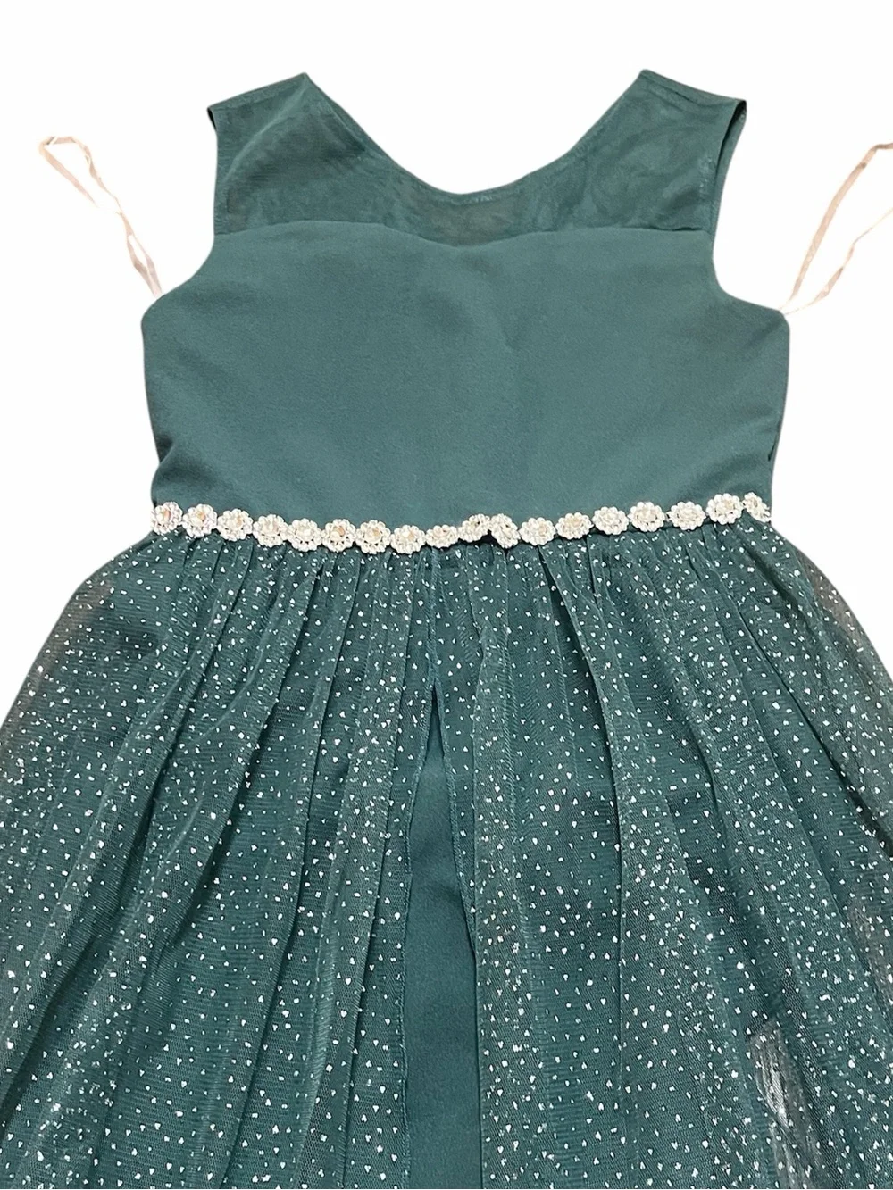 Beauties By Amy Byer Girls Emerald Green Lace Dress